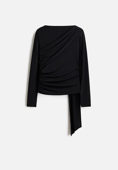 H&M - Gathered top - black