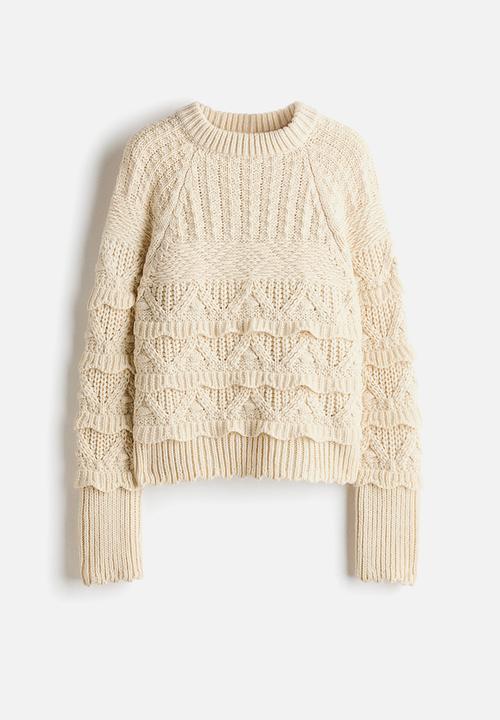 H&M - Textured-knit jumper - light beige