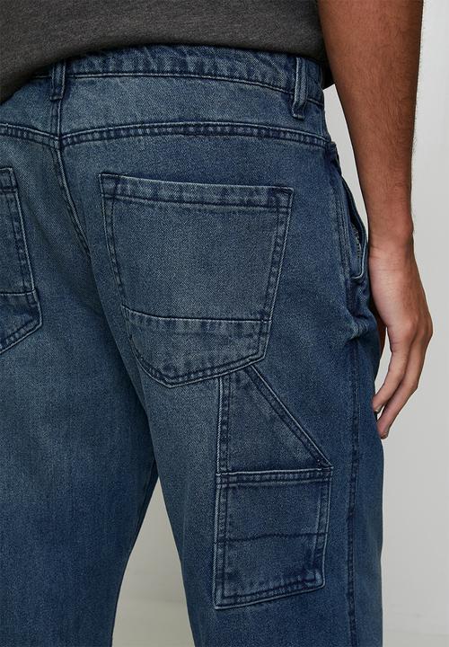 Brave Soul - Wide Leg Denim Jean - Mid Blue Regular Length