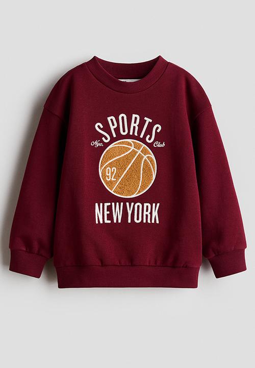 H&M - Motif-detail sweatshirt - dark red/basketball