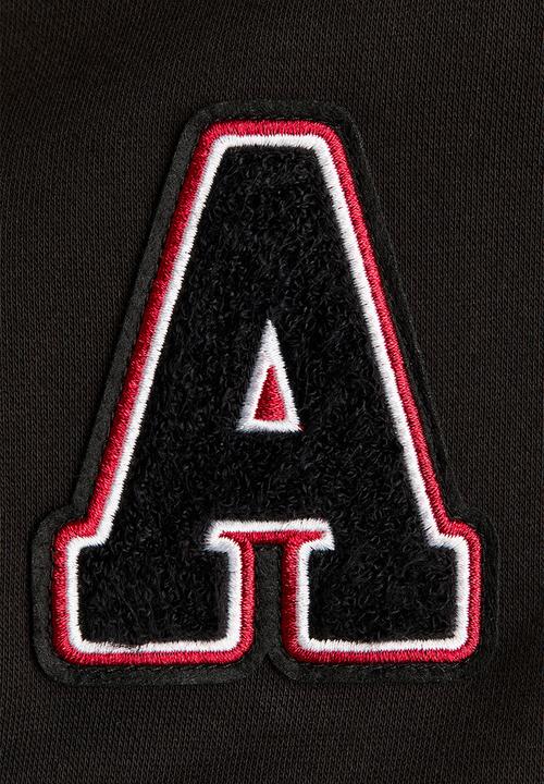 H&M - Motif-detail baseball jacket - black/colour block