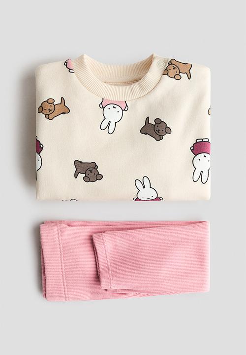 H&M - 2-piece printed set - light beige/miffy