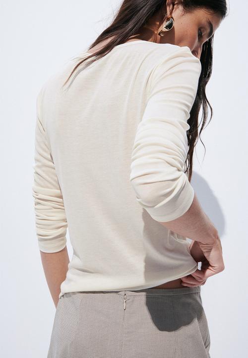 H&M - Jersey top - cream