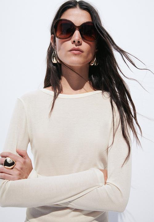 H&M - Jersey top - cream