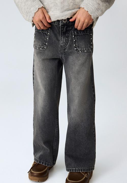 H&M - Wide leg jeans - dark denim grey