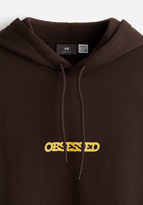 H&M - Regular fit hoodie - brown snoopy
