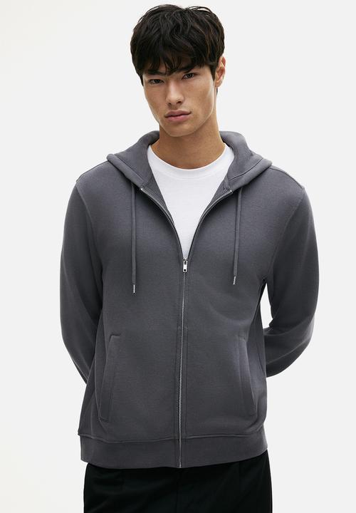 Zip-up Hoodie(チャコール) Sサイズ Regular fit zip - through hoodie - dark grey - 0852614031