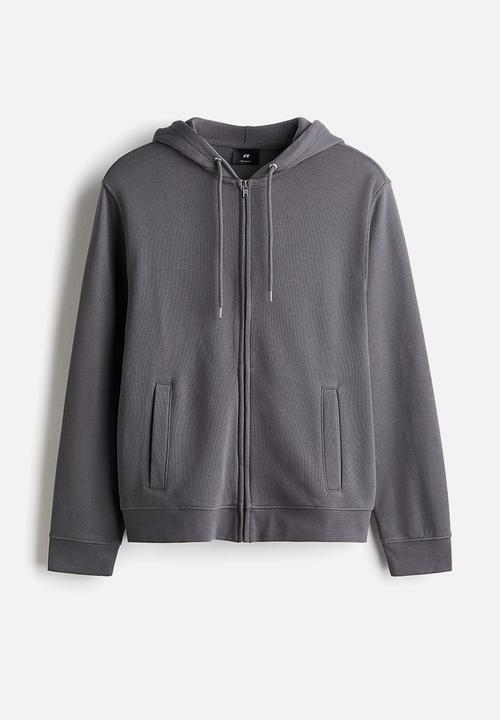 H&M - Regular fit zip-through hoodie - dark grey