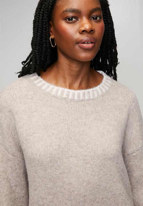 Stella Morgan - L/S Easy Wearing Melange Sweater - Cement