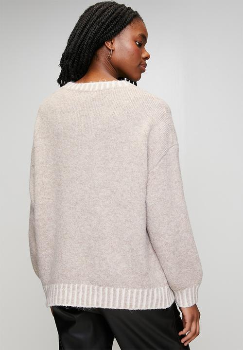 Stella Morgan - L/S Easy Wearing Melange Sweater - Cement