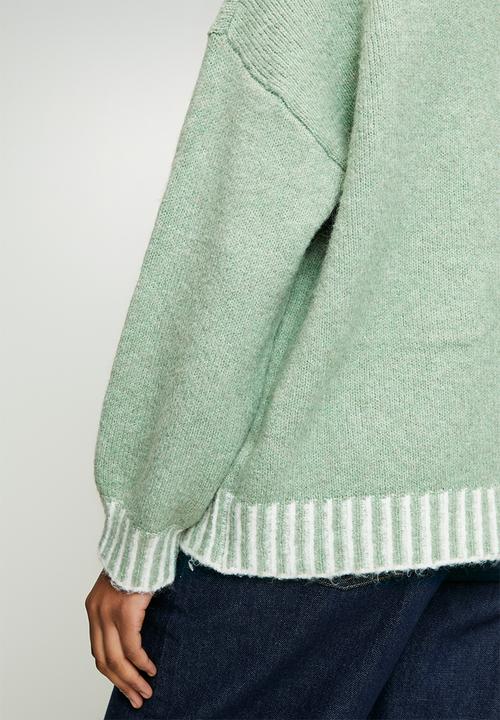 Stella Morgan - L/S Easy Wearing Melange Sweater - Sage