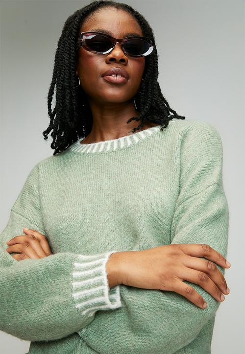 Stella Morgan - L/S Easy Wearing Melange Sweater - Sage