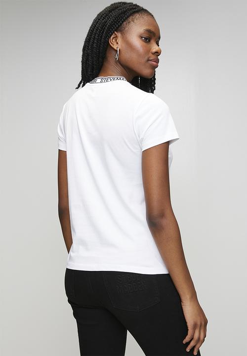 Steve Madden - Ladies cindy crew neck regular T-shirt - white