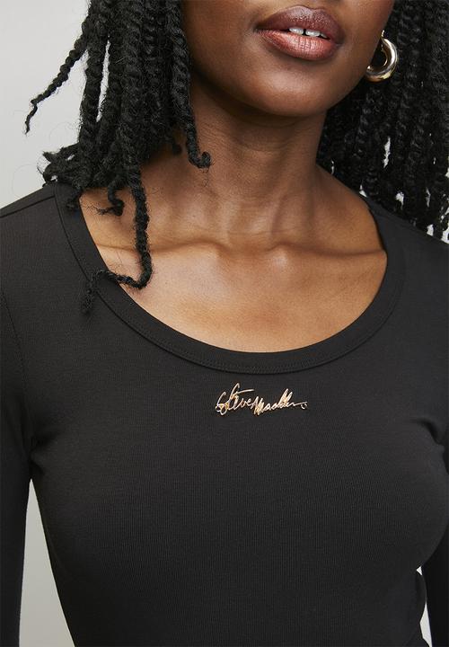 Steve Madden - Ladies billy long sleeve bodysuit - black