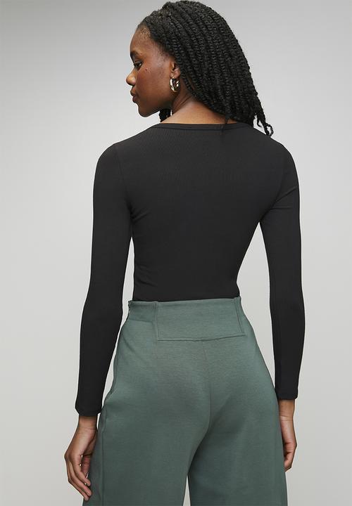 Steve Madden - Ladies billy long sleeve bodysuit - black