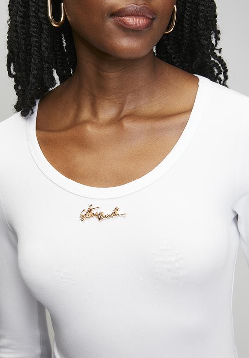Steve Madden - Ladies billy long sleeve bodysuit - white