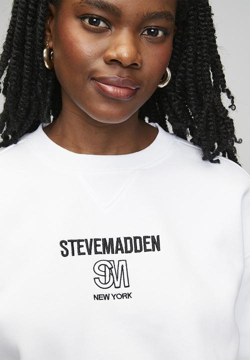 Steve Madden - Ladies clara oversized crew neck sweat - white