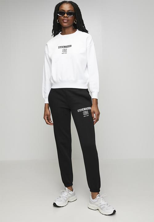 Steve Madden - Ladies clara oversized crew neck sweat - white