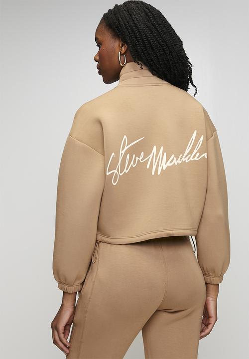 Steve Madden - Ladies nora 1/4 zip scuba sweat - mid caramel