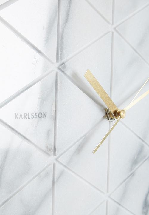 Present Time - Marble hexagon wall clock