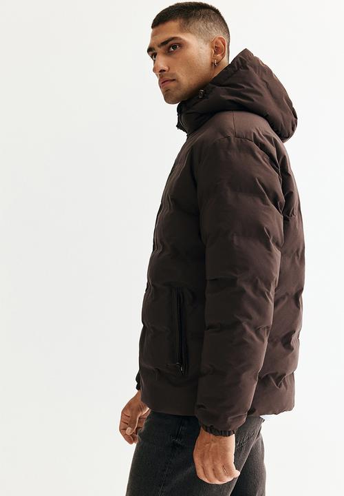 H&M - Regular fit water-repellent puffer jacket - dark brown