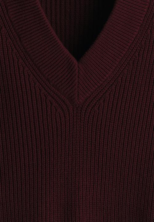 H&M - Boxy fit rib-knit jumper - burgundy