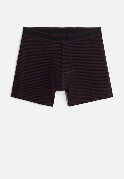 3-pack mid trunks - dark purple/striped -1303040003