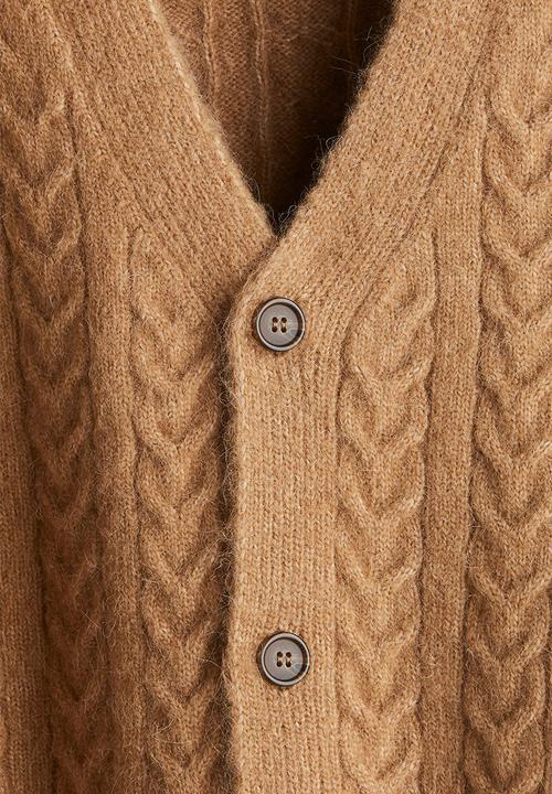 H&M - Loose fit wool-blend cardigan - beige