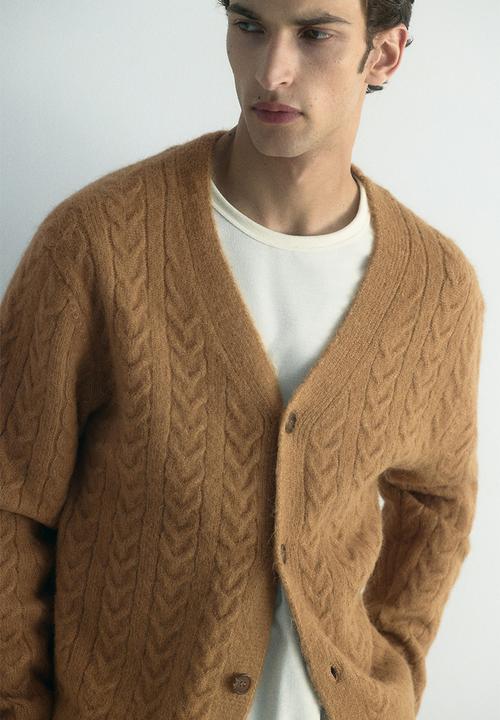 H&M - Loose fit wool-blend cardigan - beige