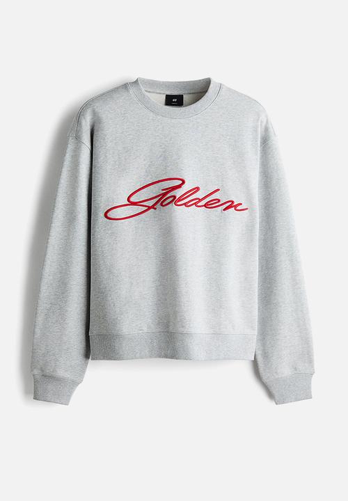 H&M - Loose fit sweatshirt - light grey marl/golden