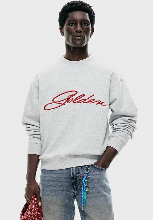 H&M - Loose fit sweatshirt - light grey marl/golden