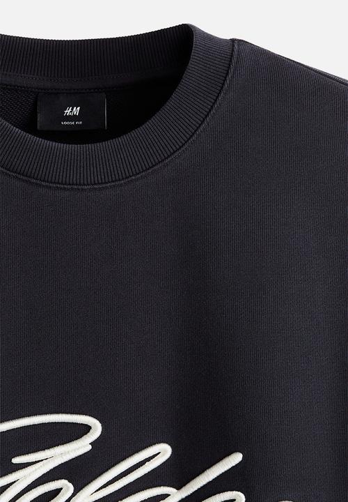 H&M - Loose fit sweatshirt - navy blue/golden