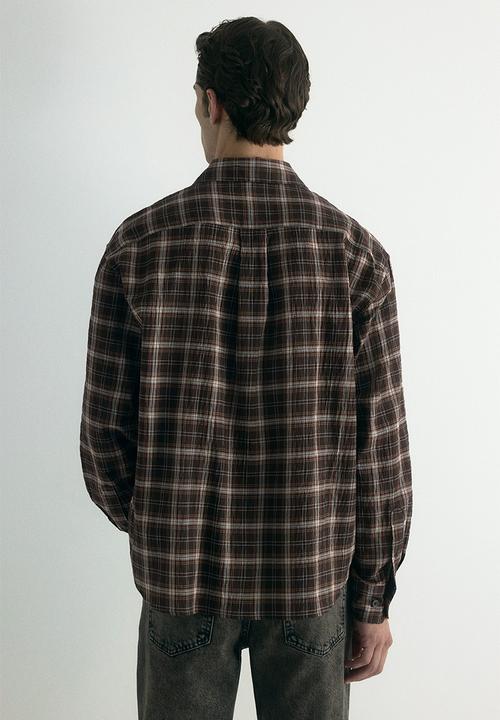 H&M - Loose fit shirt - brown/checked