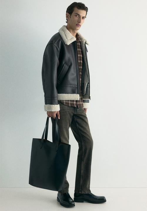 H&M - Loose fit shirt - brown/checked