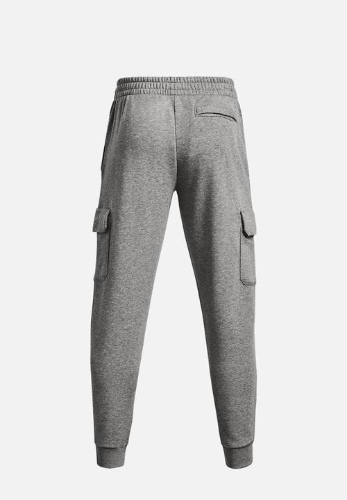 Under Armour - UA Rival Fleece Cargo Jogger - Castlerock Light Heather /  / White