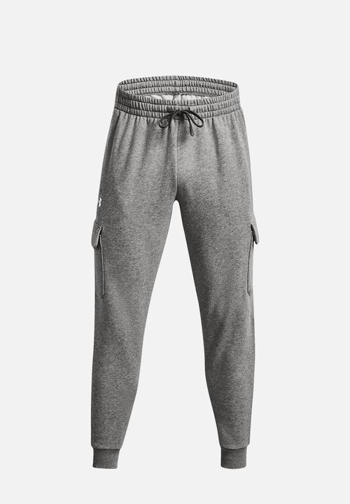 Under Armour - UA Rival Fleece Cargo Jogger - Castlerock Light Heather /  / White