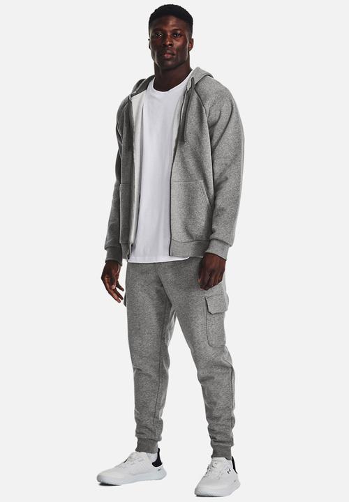 Under Armour - UA Rival Fleece Cargo Jogger - Castlerock Light Heather /  / White