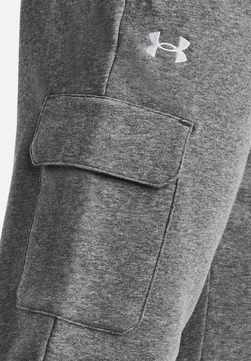 Under Armour - UA Rival Fleece Cargo Jogger - Castlerock Light Heather /  / White