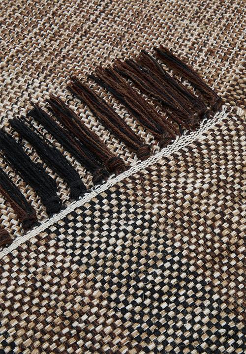 Sixth Floor - Alto Check Cotton Woven Rug Natural