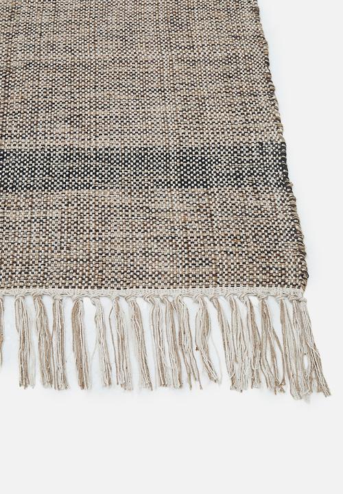 Sixth Floor - Alto Check Cotton Woven Rug Natural