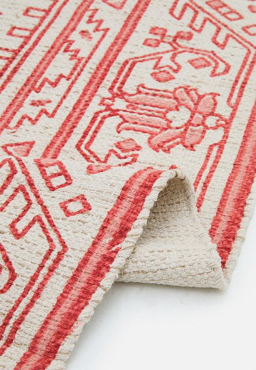 Sixth Floor - Finn Cotton Rug Natural & Pink