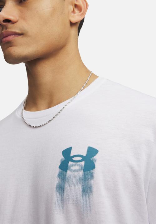 Under Armour - UA  BLUR LOGO SS  Tee - White /  / Boundless Blue