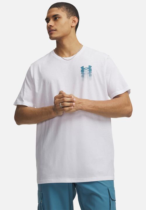 Under Armour - UA  BLUR LOGO SS  Tee - White /  / Boundless Blue