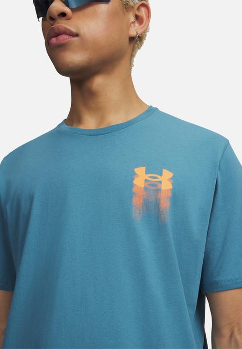 Under Armour - UA M BLUR LOGO SS - Boundless Blue /  / Orange Bloc