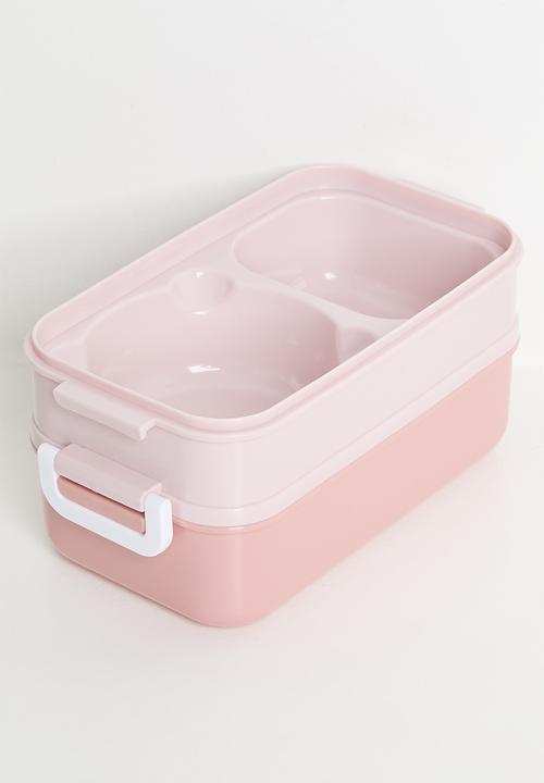 Pop Candy - Double tier lunchbox with utensils - pink