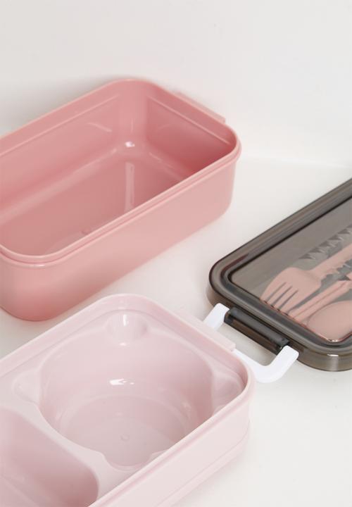 Pop Candy - Double tier lunchbox with utensils - pink