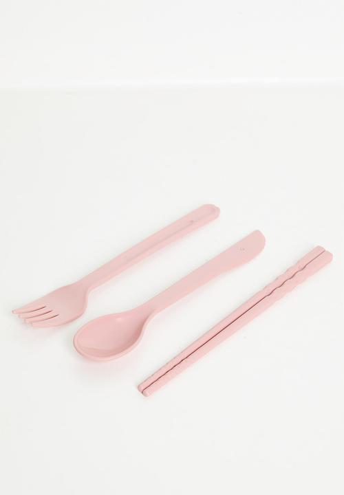 Pop Candy - Double tier lunchbox with utensils - pink