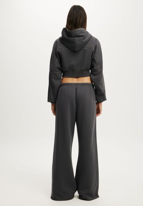 Cotton On - Active Raw Edge Wide Leg Sweatpant - Graphite