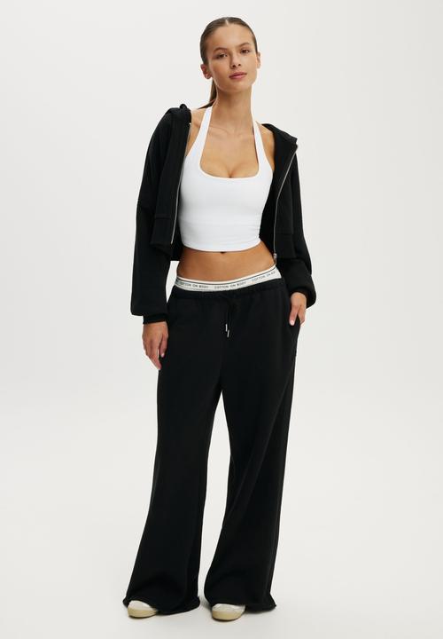 Cotton On - Active Raw Edge Zip Through Hoodie - Black