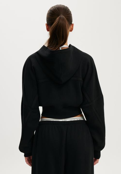 Cotton On - Active Raw Edge Zip Through Hoodie - Black